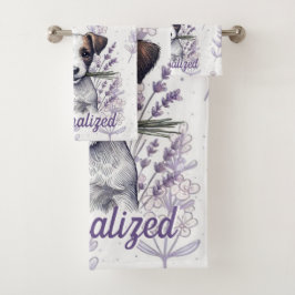 Lavender Terrier Liebe Badhandtuch Set