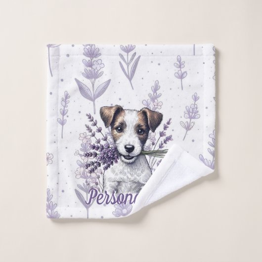 Lavender Terrier Liebe Badhandtuch Set (Waschlappen)