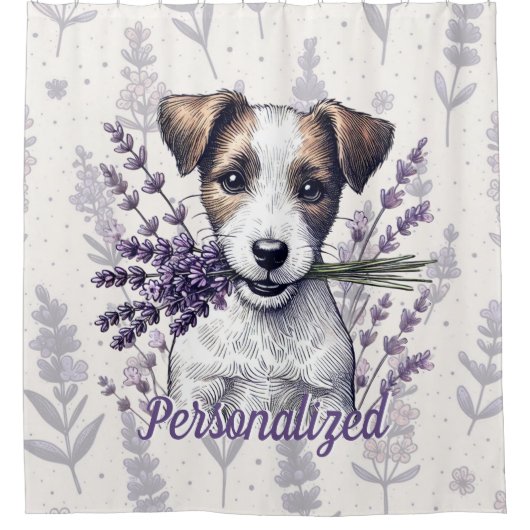 Lavender Terrier Liebe Duschvorhang (Vorderseite)