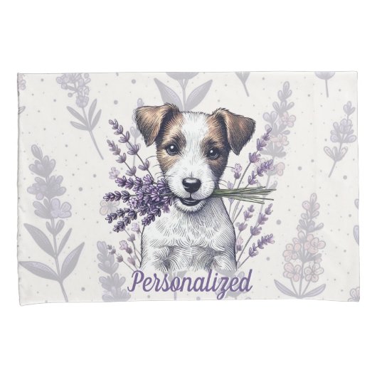 Lavender Terrier Liebe Kissenbezug (Vorderseite-Rechts)