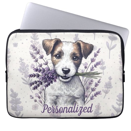 Lavender Terrier Liebe Laptopschutzhülle (Vorderseite)