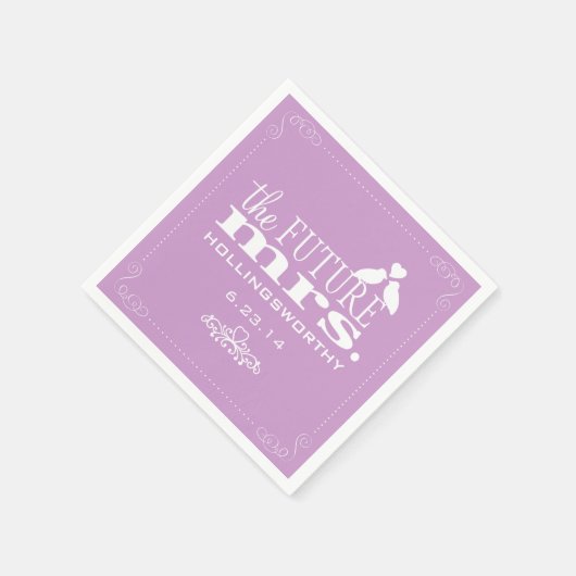 Lavender The Future Mrs. Brautparty Serviette (Ecke)