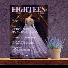Lavender Themed Achtzehnte Geburtstagszeitschrift Einladung