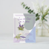 Lavender Themed Niedliche Hübsche Blumenhochzeit Ankündigungspostkarte (Stehend Vorderseite)