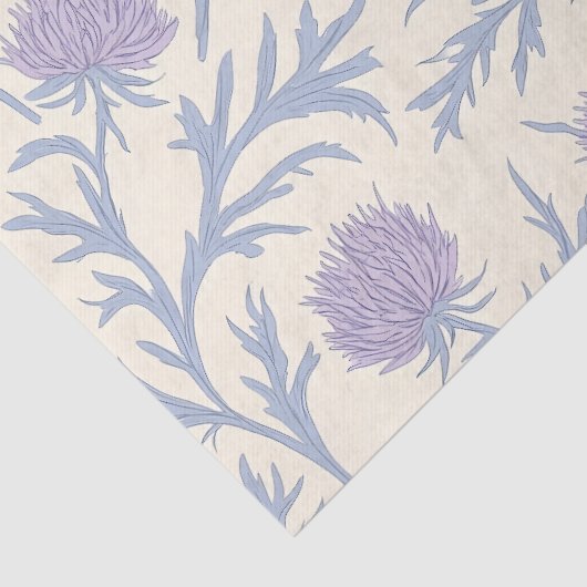 Lavender Thistle Blume Muster Seidenpapier (Detail)