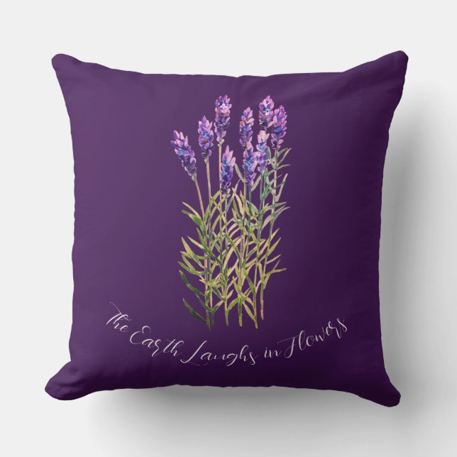 Lavender Throw Pillow Kissen (Vorderseite)