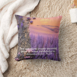 Lavender Throw Pillow Lamentations 3:23 Kissen