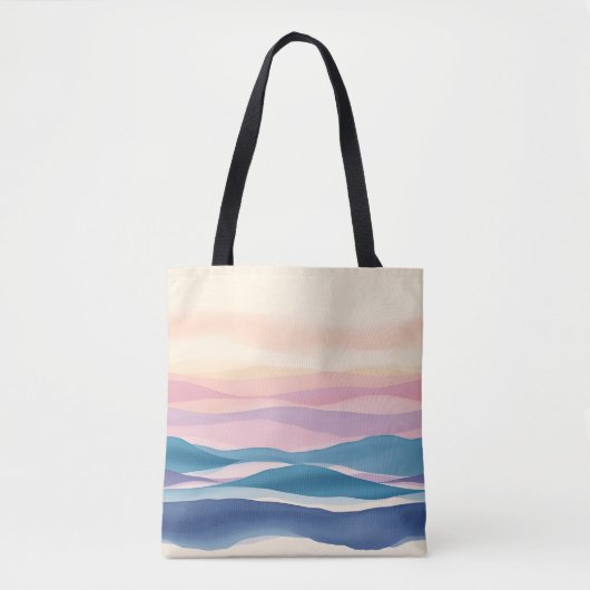 Lavender Tide Fluid Abstrakte Küste Tasche (Vorderseite)