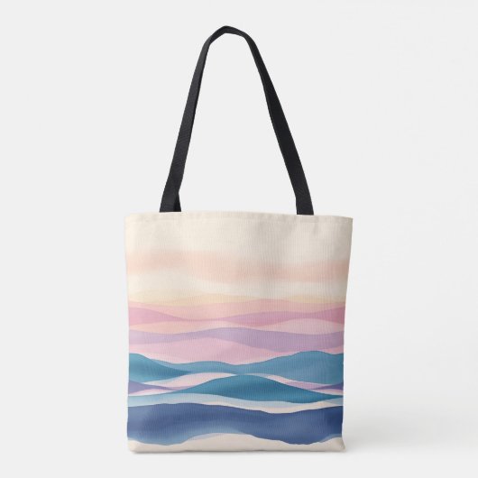 Lavender Tide Fluid Abstrakte Küste Tasche (Rückseite)