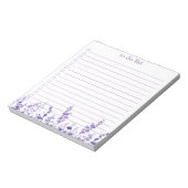 Lavender To Do List Boho Chic Minimalist Floral  Notizblock (Rotiert)