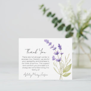 Lavender Trauer Danke Karte Beileid 