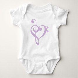 Lavender Treble Clef & Bass Clef Herz Baby Strampler