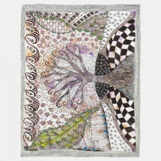 Lavender Tree Blanket Fleecedecke