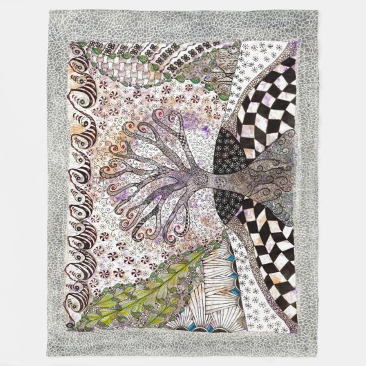 Lavender Tree Blanket Fleecedecke (Vorderseite)