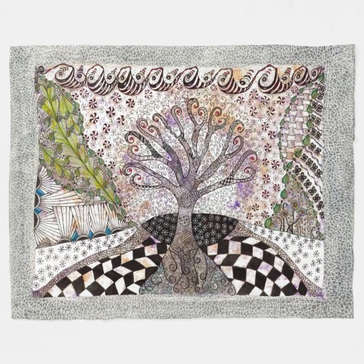 Lavender Tree Blanket Fleecedecke (Vorderseite (Horizontal))