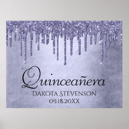 Lavender Tropfen Quinceanera | Chic Lila Icing Gla Poster