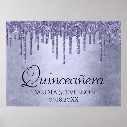 Lavender Tropfen Quinceanera | Chic Lila Icing Gla Poster (Vorne)