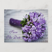 Lavender Tulip Blume Save the Date Hochzeitskarte Ankündigungspostkarte (Vorderseite)