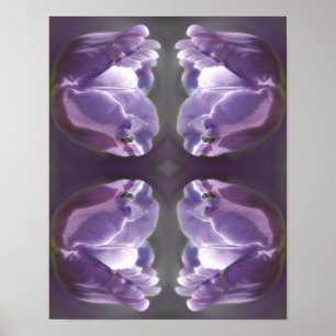 Lavender Tulip mit winzigen Bienen Abstrakt Poster