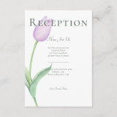 Lavender Tulip Solo Lila Moderner Empfang Begleitkarte (Vorderseite)