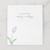 Lavender Tulip Solo Moderne Lila Hochzeit Platzkarte (Außenseite Aufgefaltet)