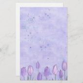 Lavender Tulips Blume Pastell Briefpapier (Vorne/Hinten)