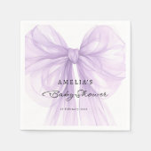Lavender Tulle Bow Elegant Baby Shower Serviette (Vorderseite)