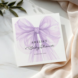 Lavender Tulle Bow Elegant Baby Shower Serviette