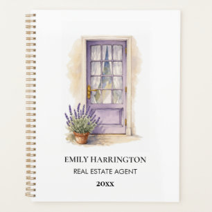 Lavender-Tür-Aquarell-Logo Immobilienmakler Planer