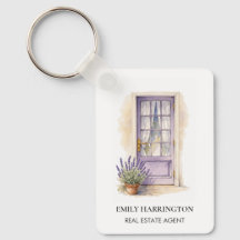 Lavender-Tür-Aquarell-Logo Immobilienmakler