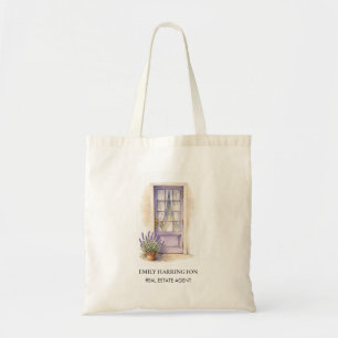 Lavender-Tür-Wasserfarben-Logo Immobilienmakler Tragetasche