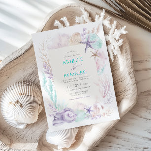 Lavender Türkis Ocean Wedding Tropical Beach Einladung