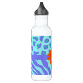 Lavender & Turquoise Zebra & Cheetah Orange Blume Trinkflasche (Links)
