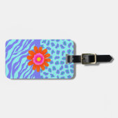 Lavender & Turquoise Zebra & Cheetah Skin Custom Gepäckanhänger (Vorderseite horizontal)