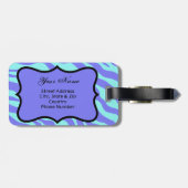 Lavender & Turquoise Zebra & Cheetah Skin Custom Gepäckanhänger (Rückseite horizontal)