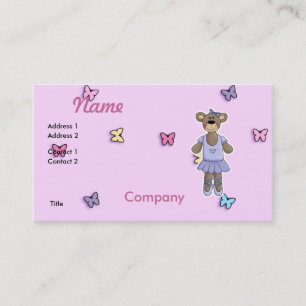 Lavender Tutu Ballerina Bear Visitenkarte