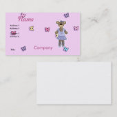 Lavender Tutu Ballerina Bear Visitenkarte (Vorne/Hinten)