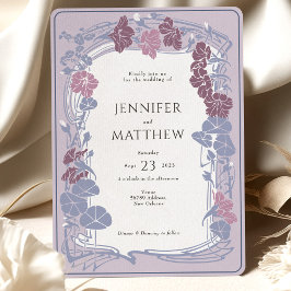 Lavender Twilight Mauve Floral Wedding Einladung