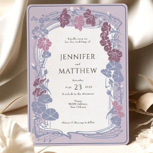 Lavender Twilight Mauve Floral Wedding Einladung
