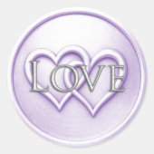 Lavender Two Hearts Intertwined Wedding Runder Aufkleber (Vorderseite)