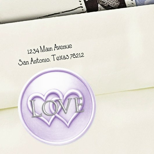 Lavender Two Hearts Intertwined Wedding Runder Aufkleber