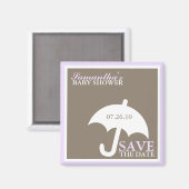 Lavender Umbrella Baby Dusche Magnet (Vorderseite/Rückseite)