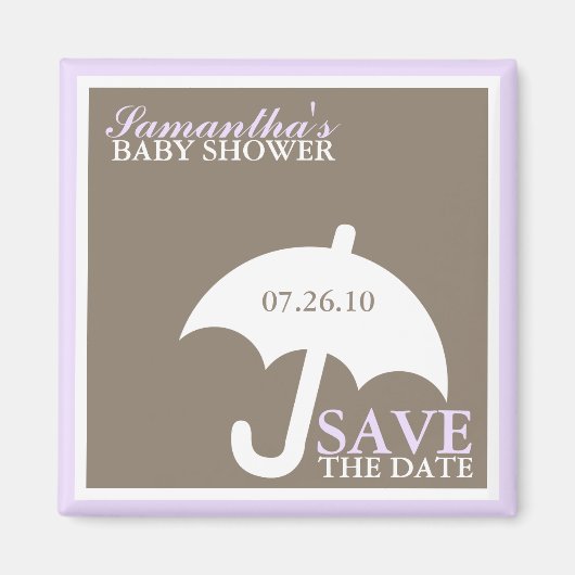 Lavender Umbrella Baby Dusche Magnet (Vorne)