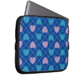 Lavender und Baby Blue Hearts Raute Laptopschutzhülle (Vorne Rechts)
