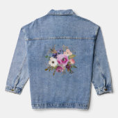 Lavender und Blue Floral Bouquet Jeansjacke (Rückseite)