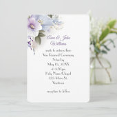 Lavender und Blue Floral Vow Erneuerung Einladung (Stehend Vorderseite)