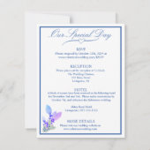 Lavender und Blue Hue Floral Wedding Einladung (Rückseite)