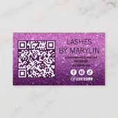 Lavender und Deep Lila Ombre Glitzer Lash Tech Treuekarte (Rückseite)