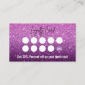 Lavender und Deep Lila Ombre Glitzer Lash Tech Treuekarte (Vorderseite)