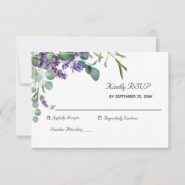 Lavender und Eucalyptus Elegant Wedding RSVP Card
